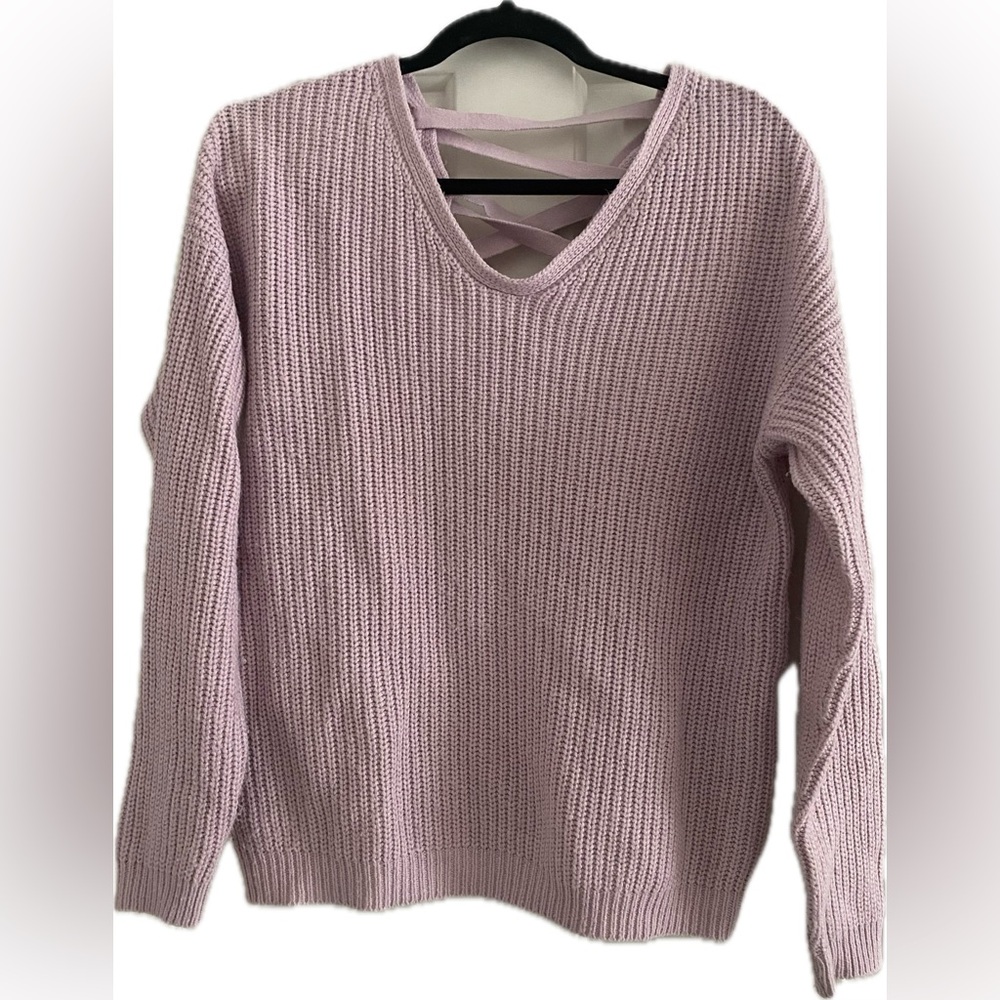 Lace Up Back Sweater